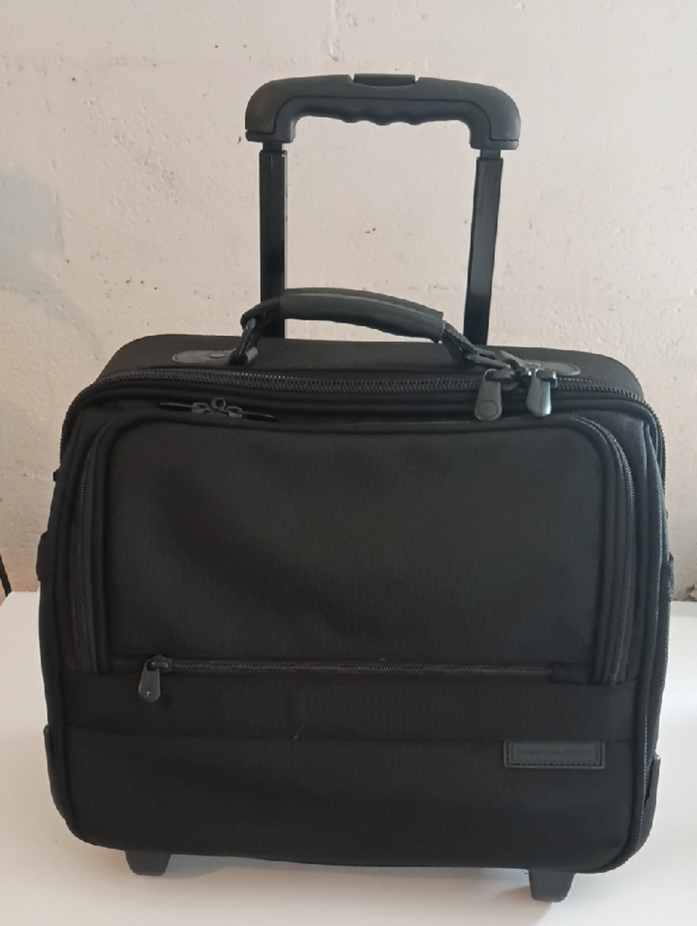 Briggs And Riley black two wheeled under seat cabin bag